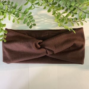 Brown Soft Basic Knotted Stretchy Headband